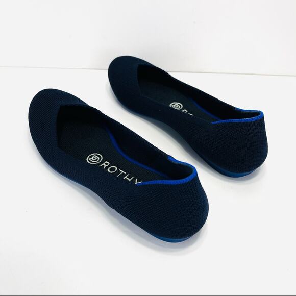 Rothy's Ballet Flats Size 6 Blue Knit Eco-Friendly Sustainable Vegan Round-Toe - Picture 13 of 16